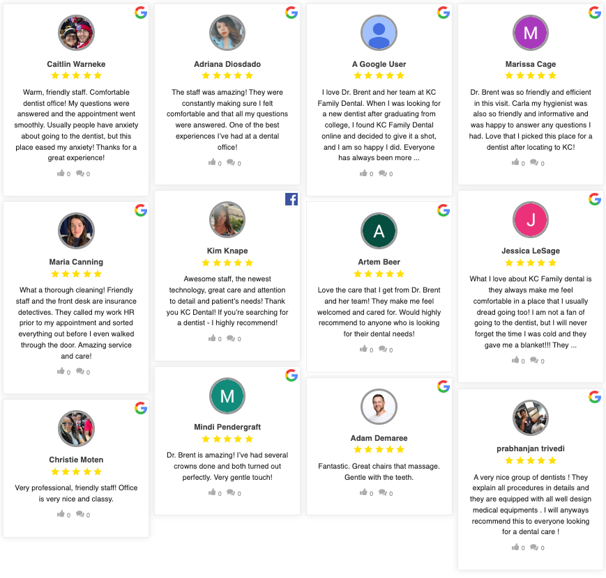 KC Family Dental Testimonials