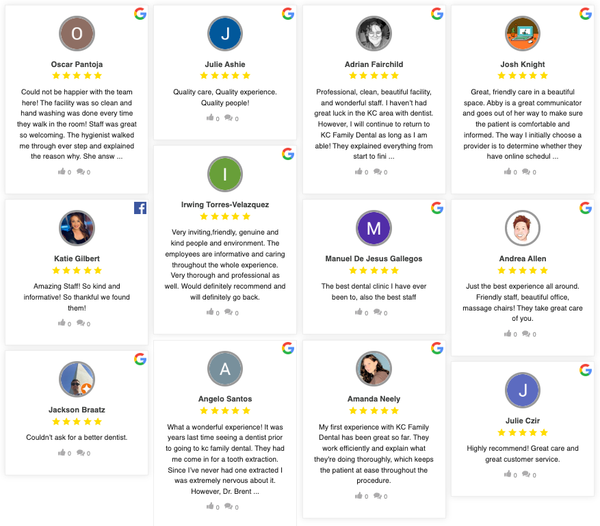 KC Family Dental Testimonials